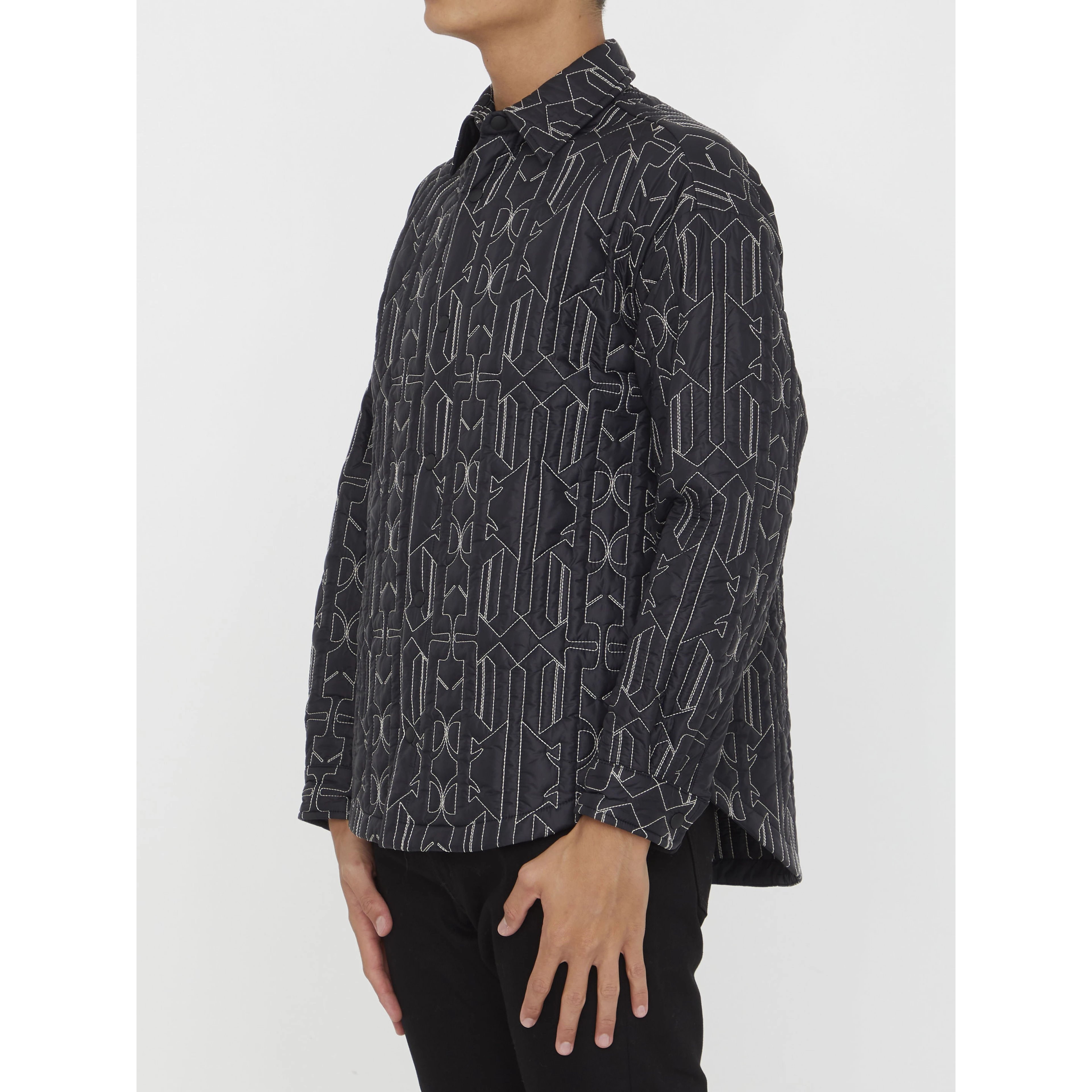 monogram-quilted shirt jacket