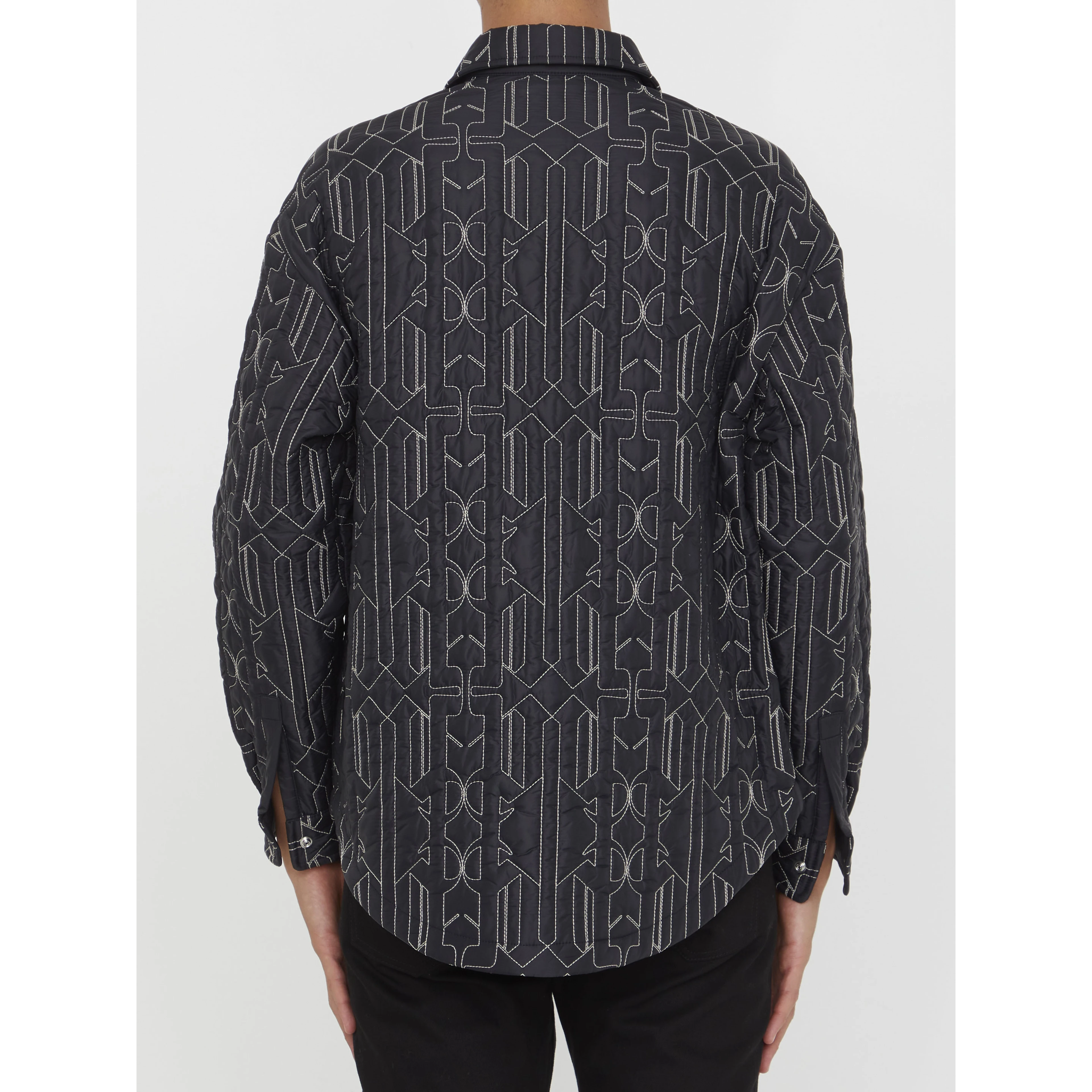 monogram-quilted shirt jacket