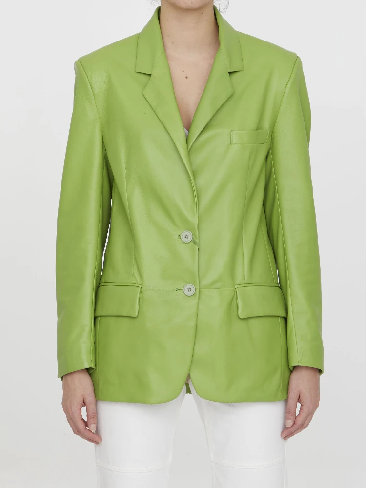 Lime leather jacket