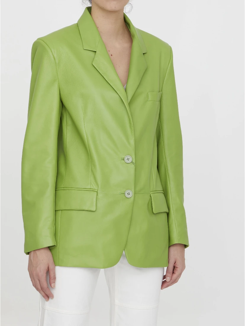 Lime leather jacket