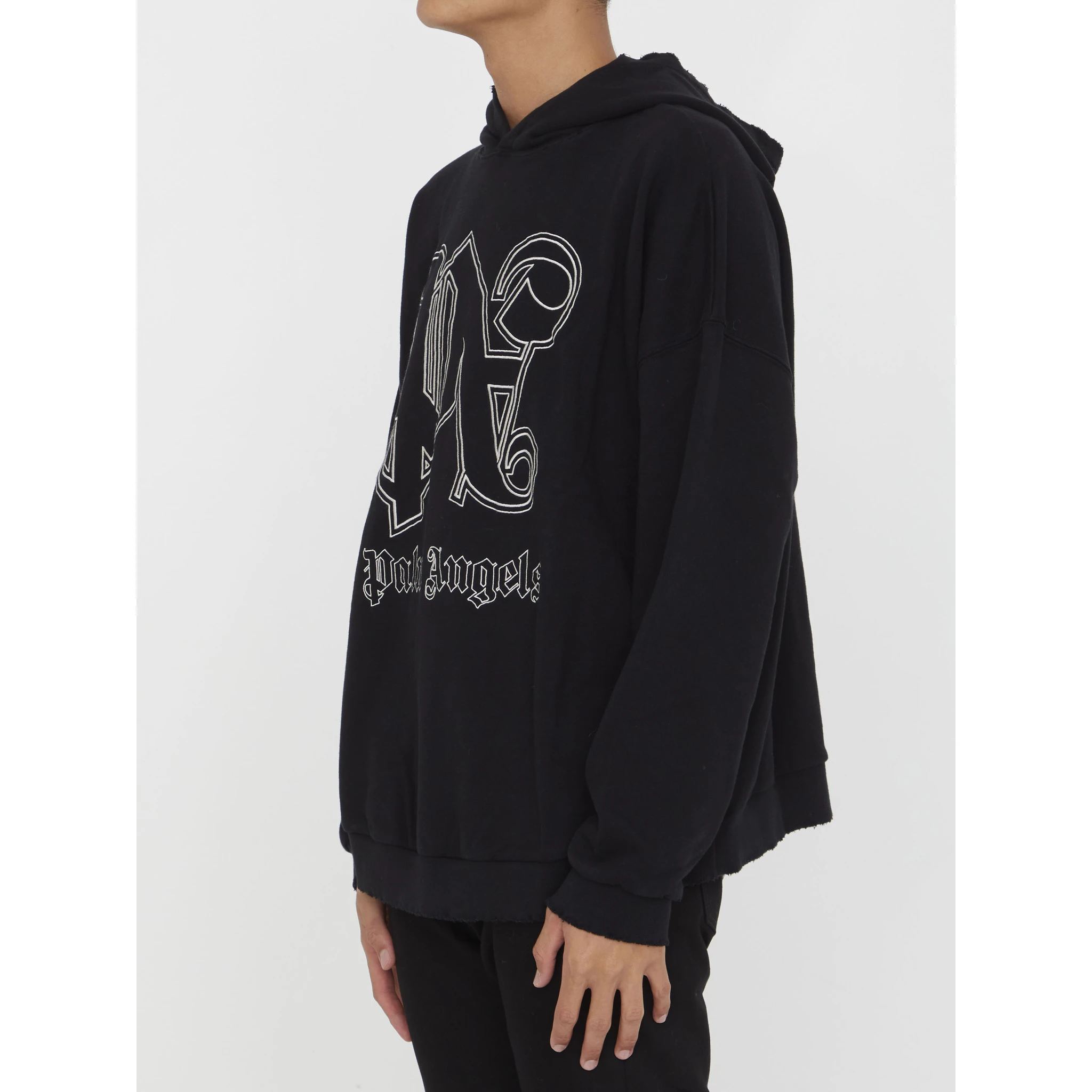 Organic Cotton Hoodie With Embroidered Logo In Black