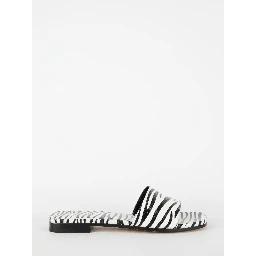 Zebra-print flat sandals