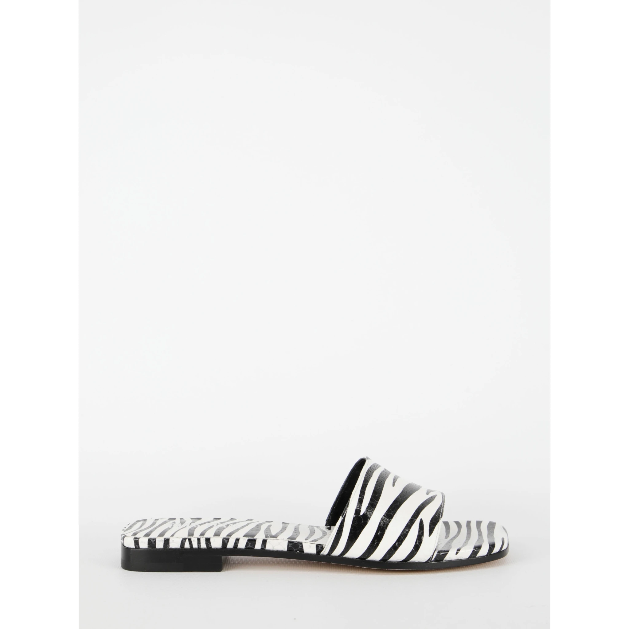 Zebra-print flat sandals