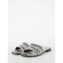 Zebra-print flat sandals