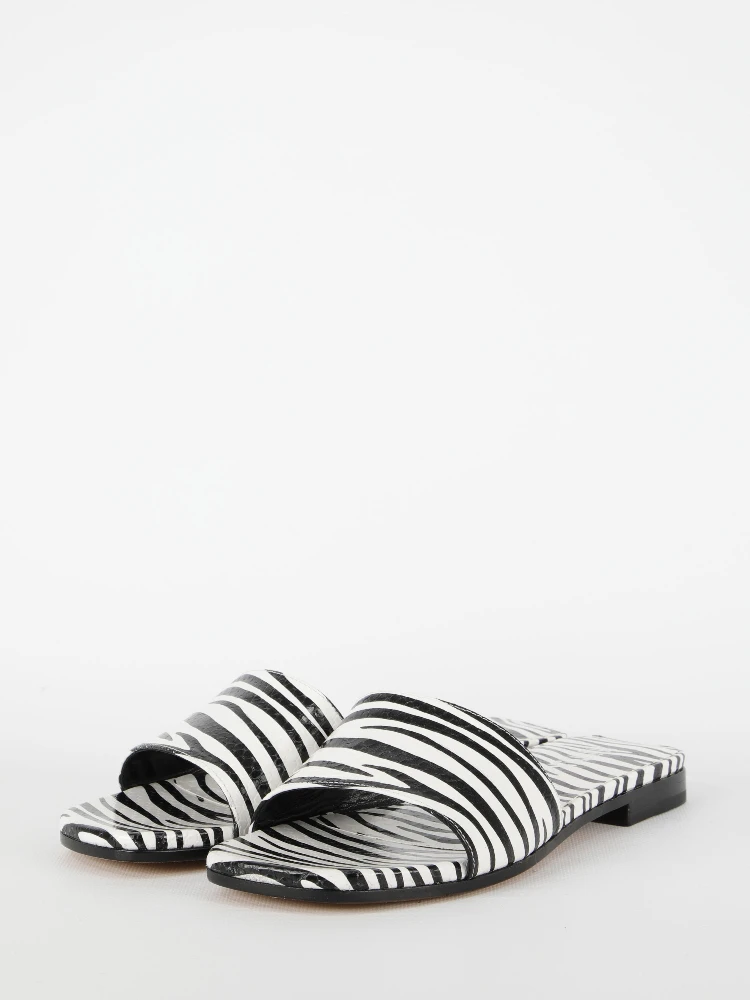 Zebra-print flat sandals alternative
