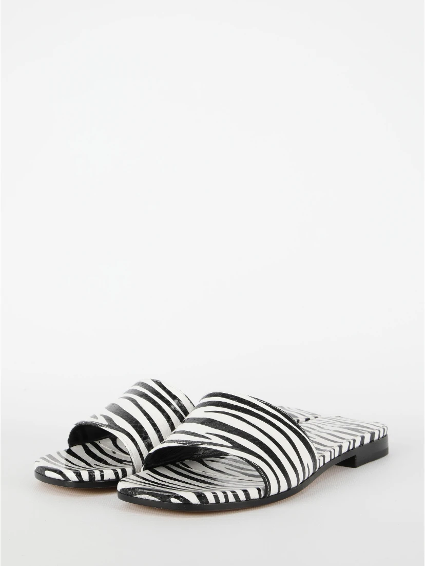 Zebra-print flat sandals
