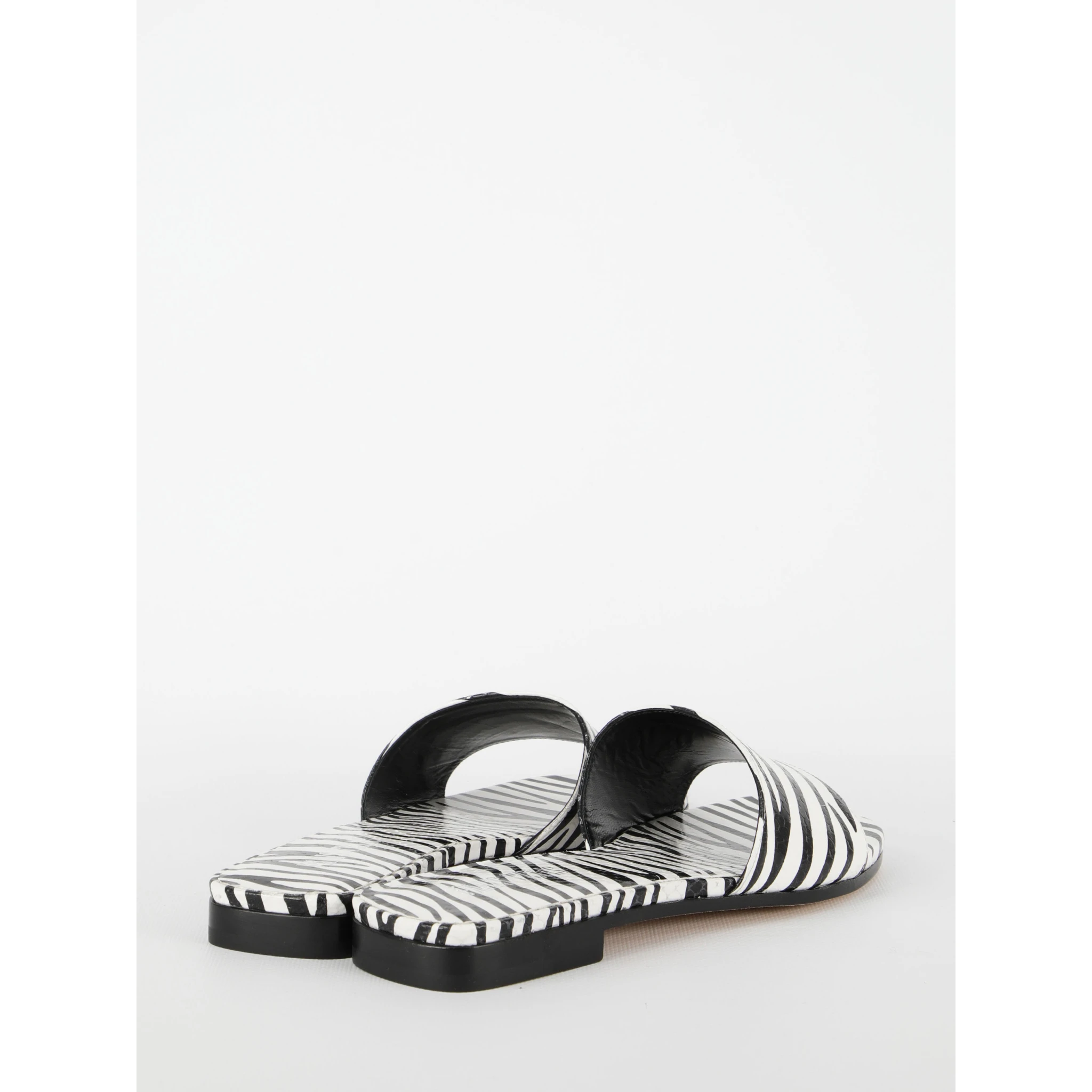 Zebra-print flat sandals
