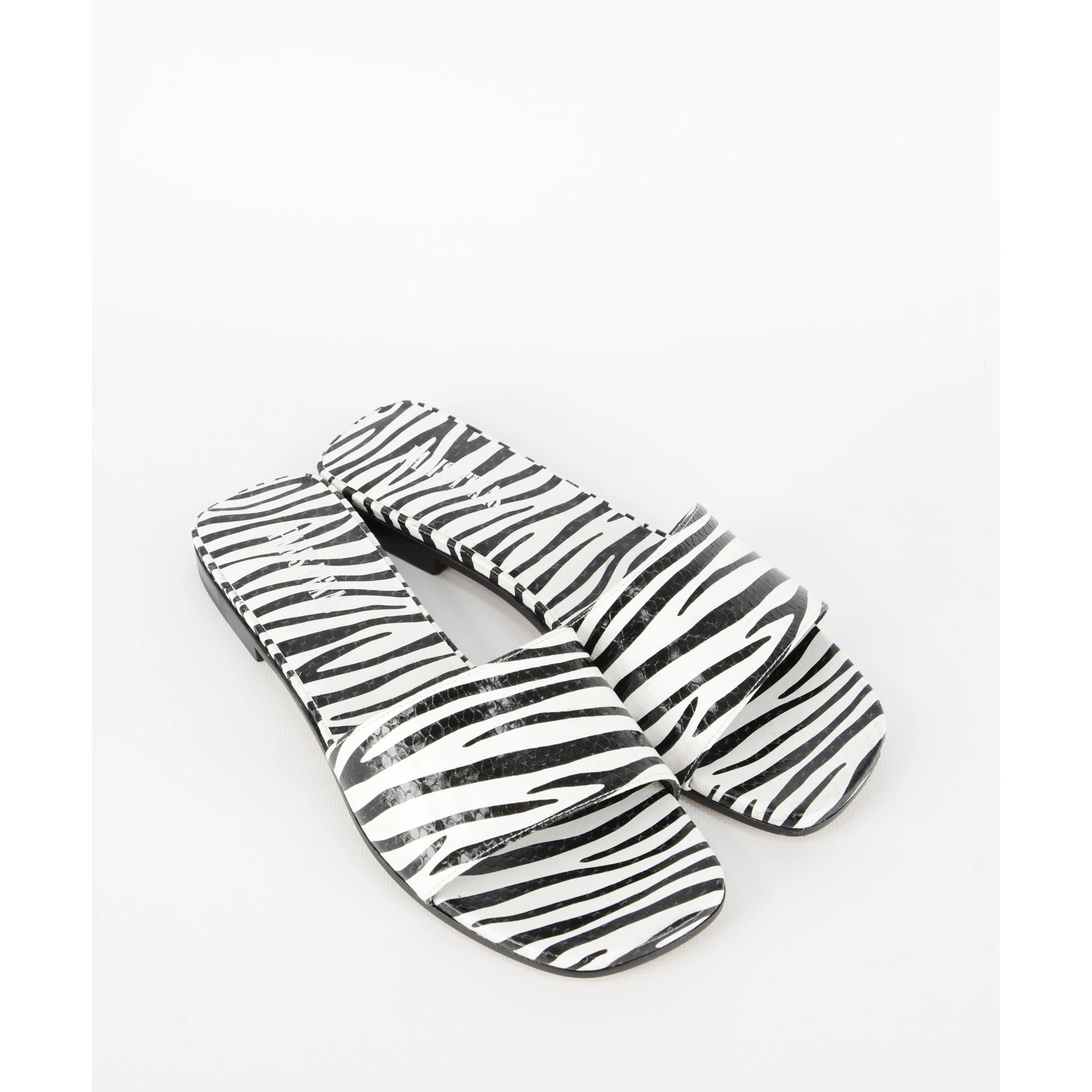Zebra-print flat sandals
