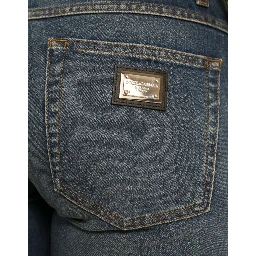 Blue BOYFRIEND Mid Waist Cotton Denim Jeans