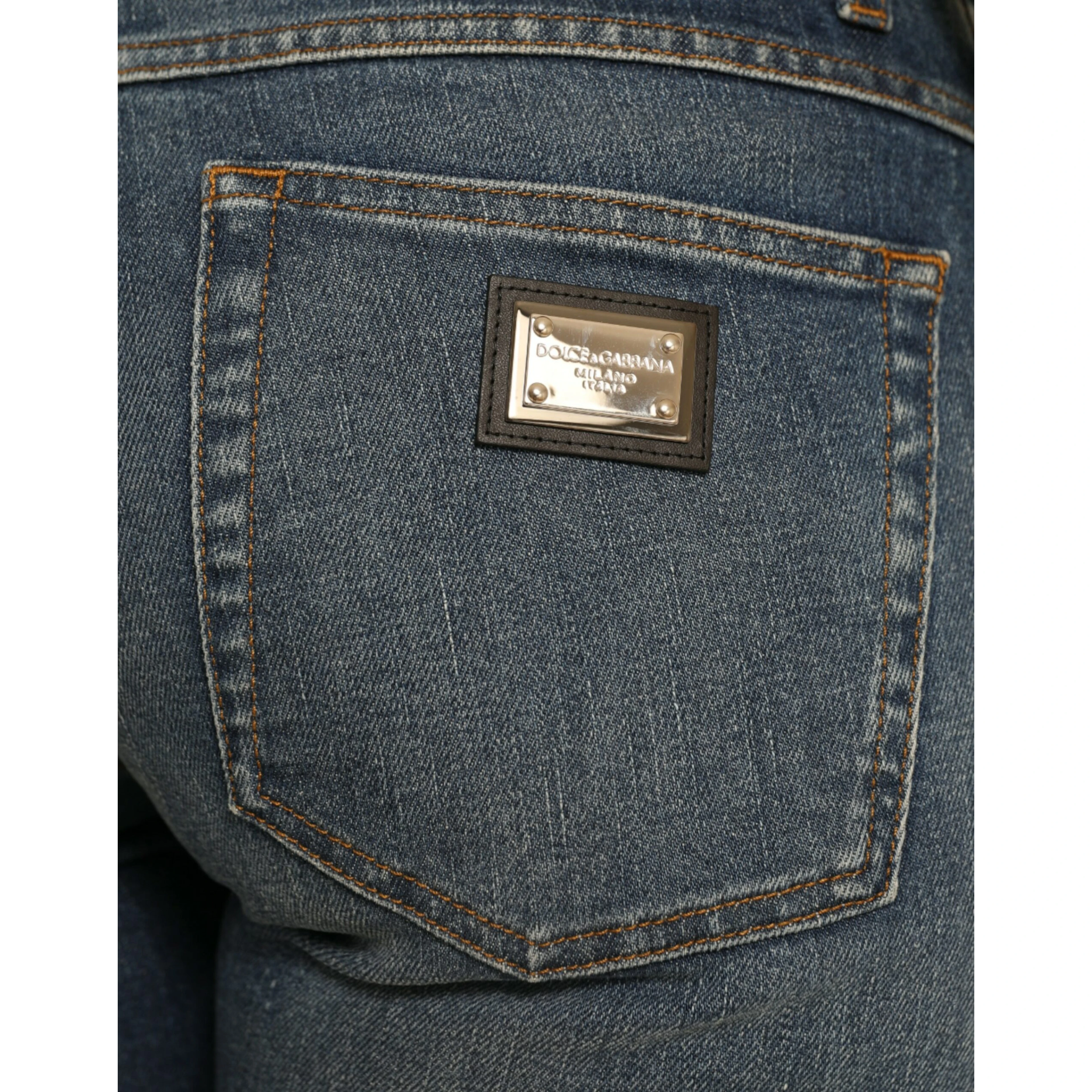 Blue BOYFRIEND Mid Waist Cotton Denim Jeans