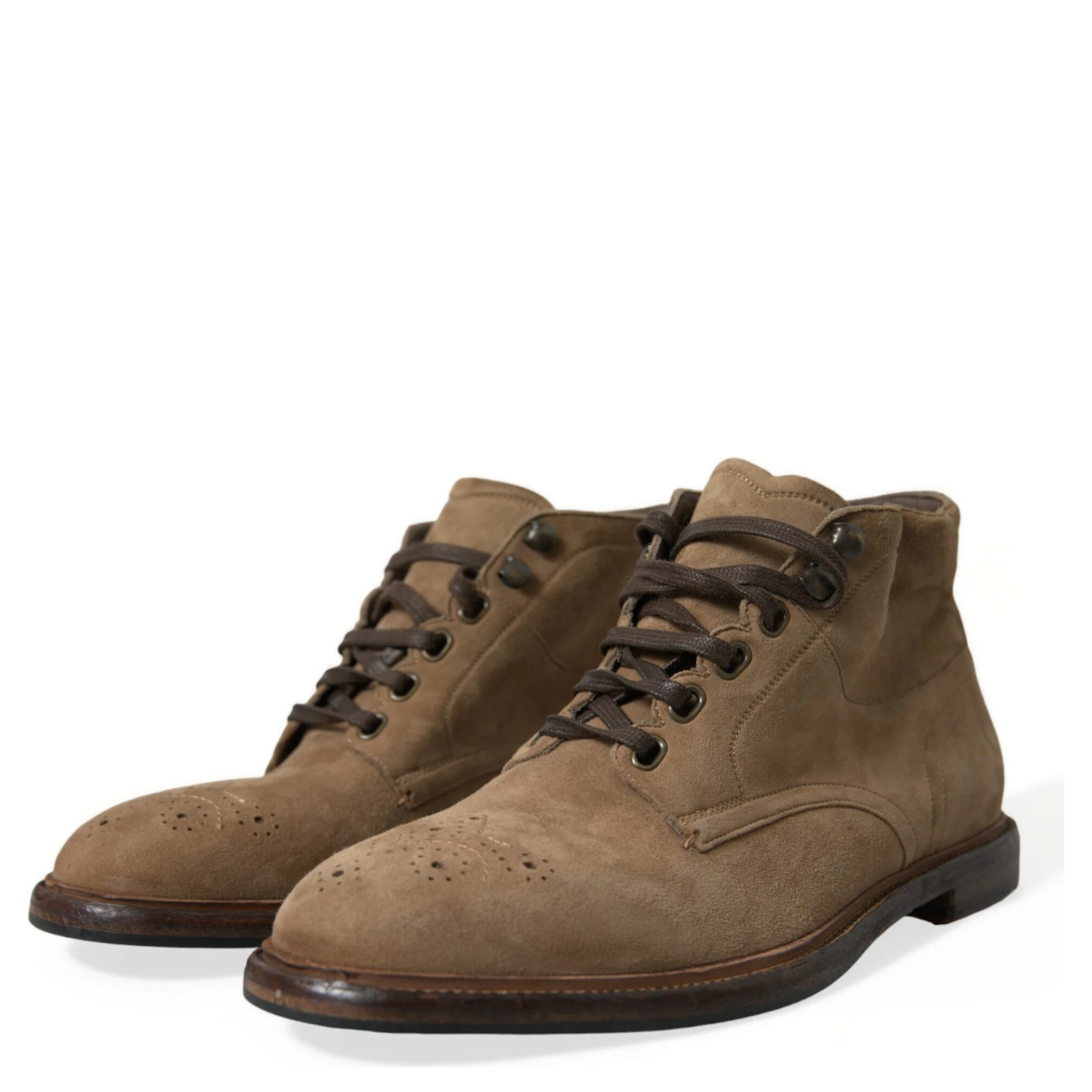 Brown Leather Lace Up Ankle Boots Shoes