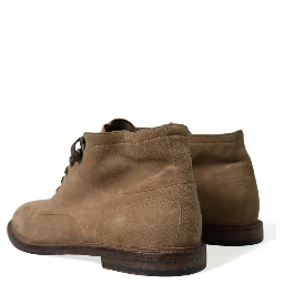 Brown Leather Lace Up Ankle Boots Shoes