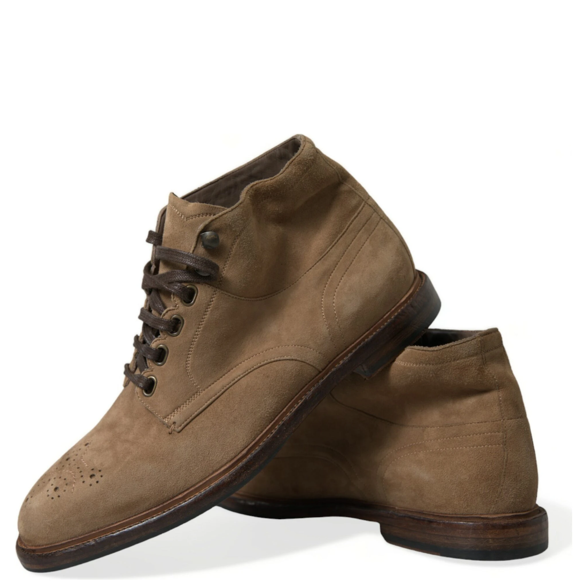 Brown Leather Lace Up Ankle Boots Shoes