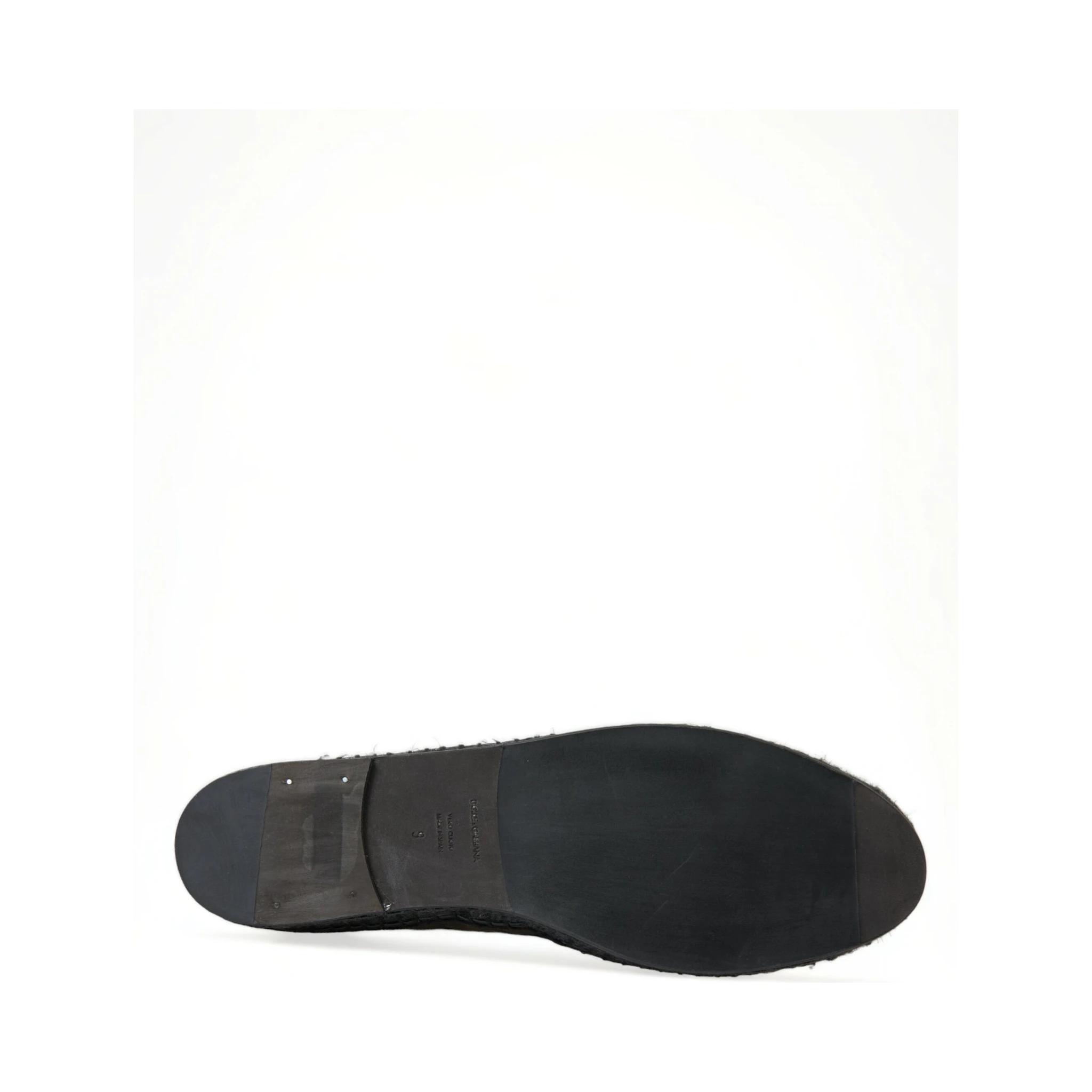 Black Exotic Leather Espadrilles Slip On Shoes