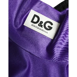 Purple Nylon Stretch Slim Long Sleeves Top