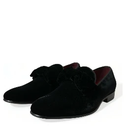 Black Velvet Loafers Formal Dress Shoes