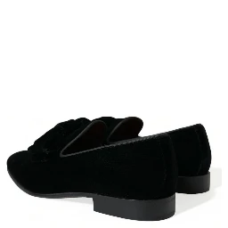 Black Velvet Loafers Formal Dress Shoes