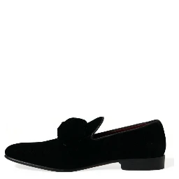 Black Velvet Loafers Formal Dress Shoes