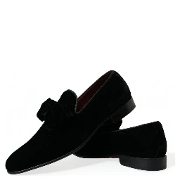 Black Velvet Loafers Formal Dress Shoes