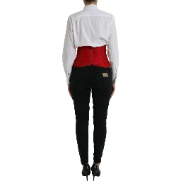 Red Silk Belt Waist Lace Up Strap Corset