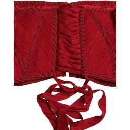 Red Silk Belt Waist Lace Up Strap Corset