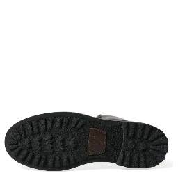 Black Leather Military Combat Boots Shoes