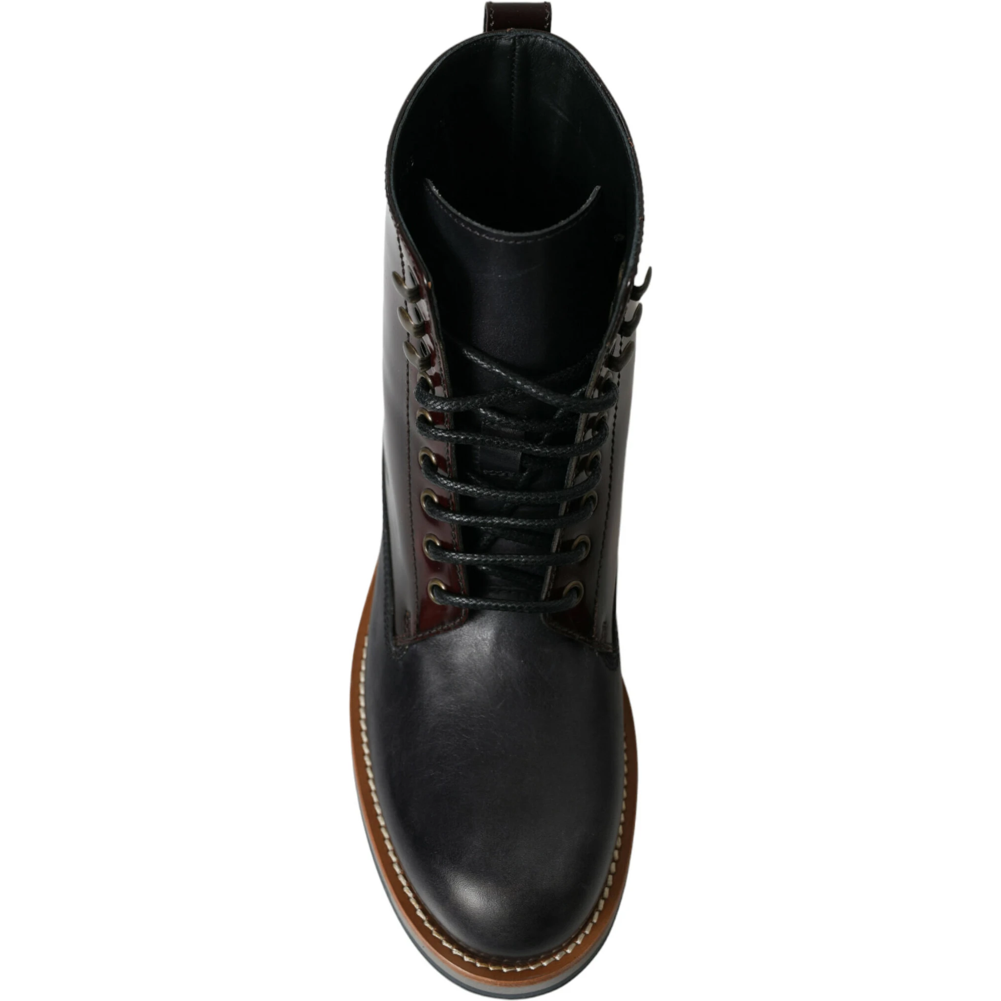 Black Leather Military Combat Boots Shoes
