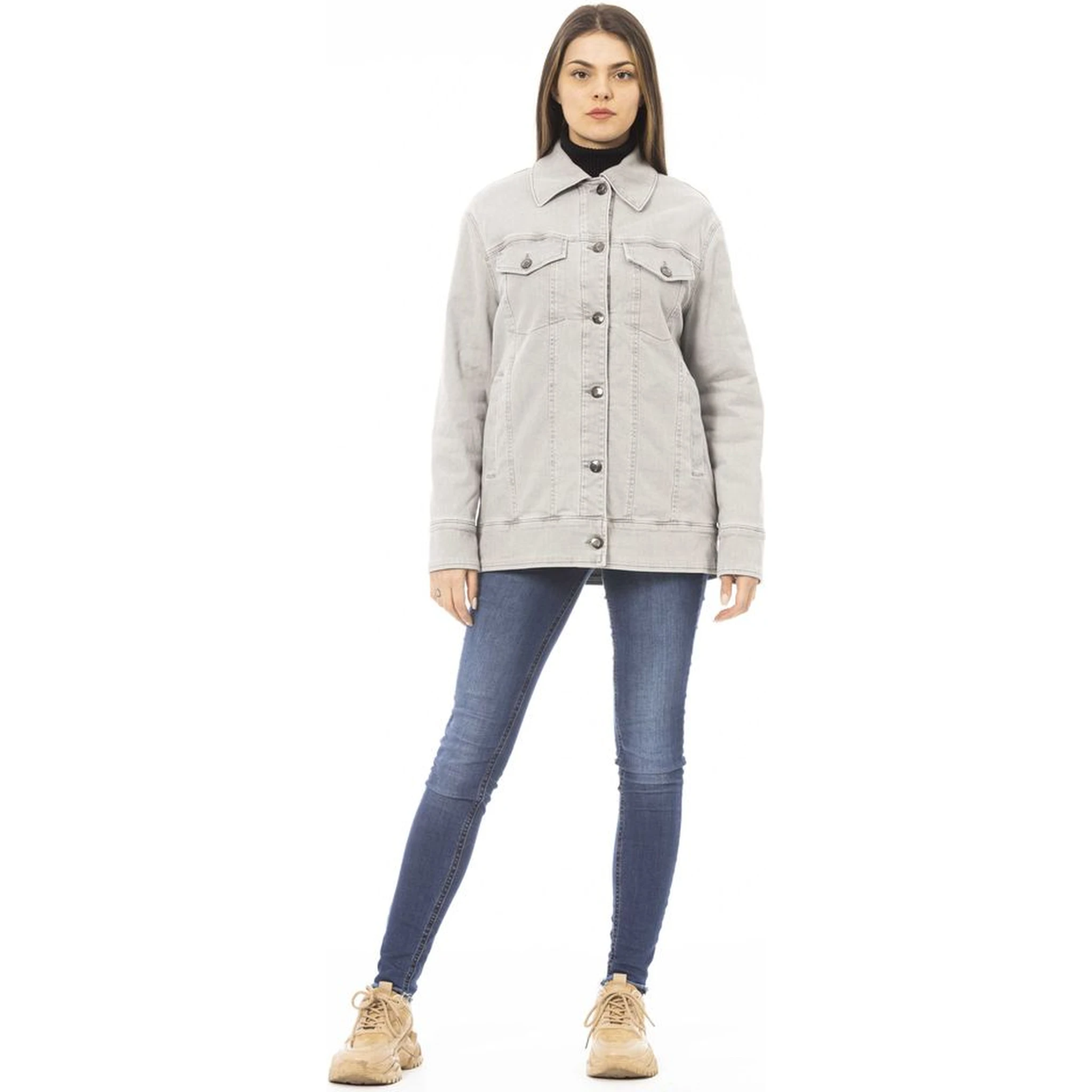 Gray Cotton Jackets & Coat