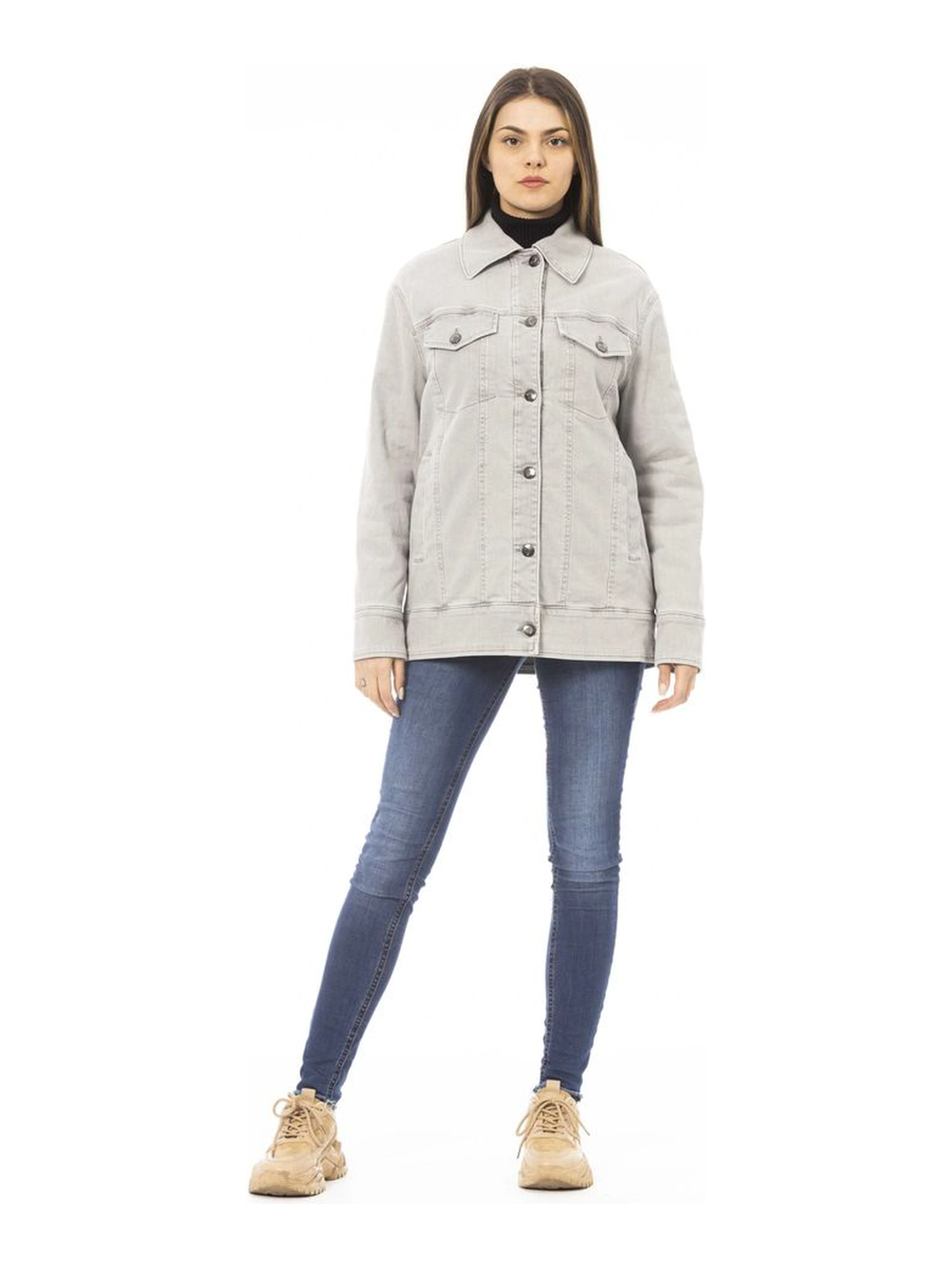 Gray Cotton Jackets & Coat