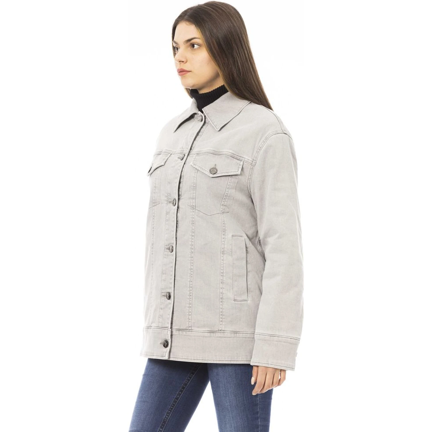 Gray Cotton Jackets & Coat