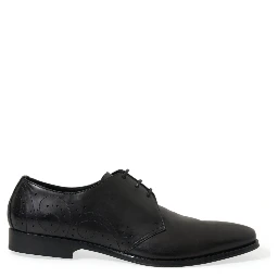 Black Leather Lace Up Formal Derby Dress Shoes
