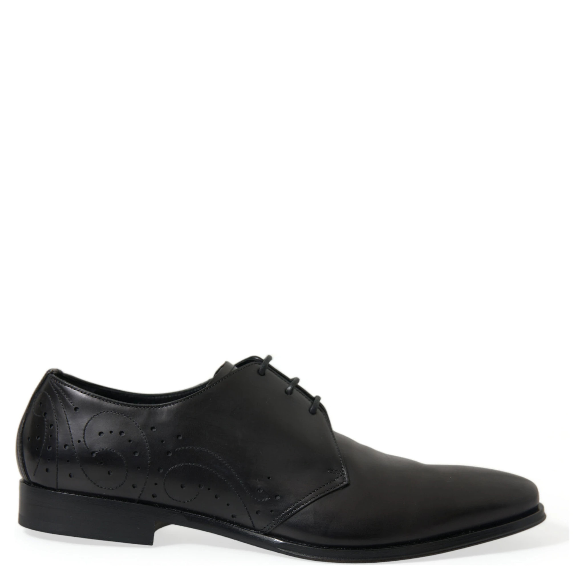 Black Leather Lace Up Formal Derby Dress Shoes