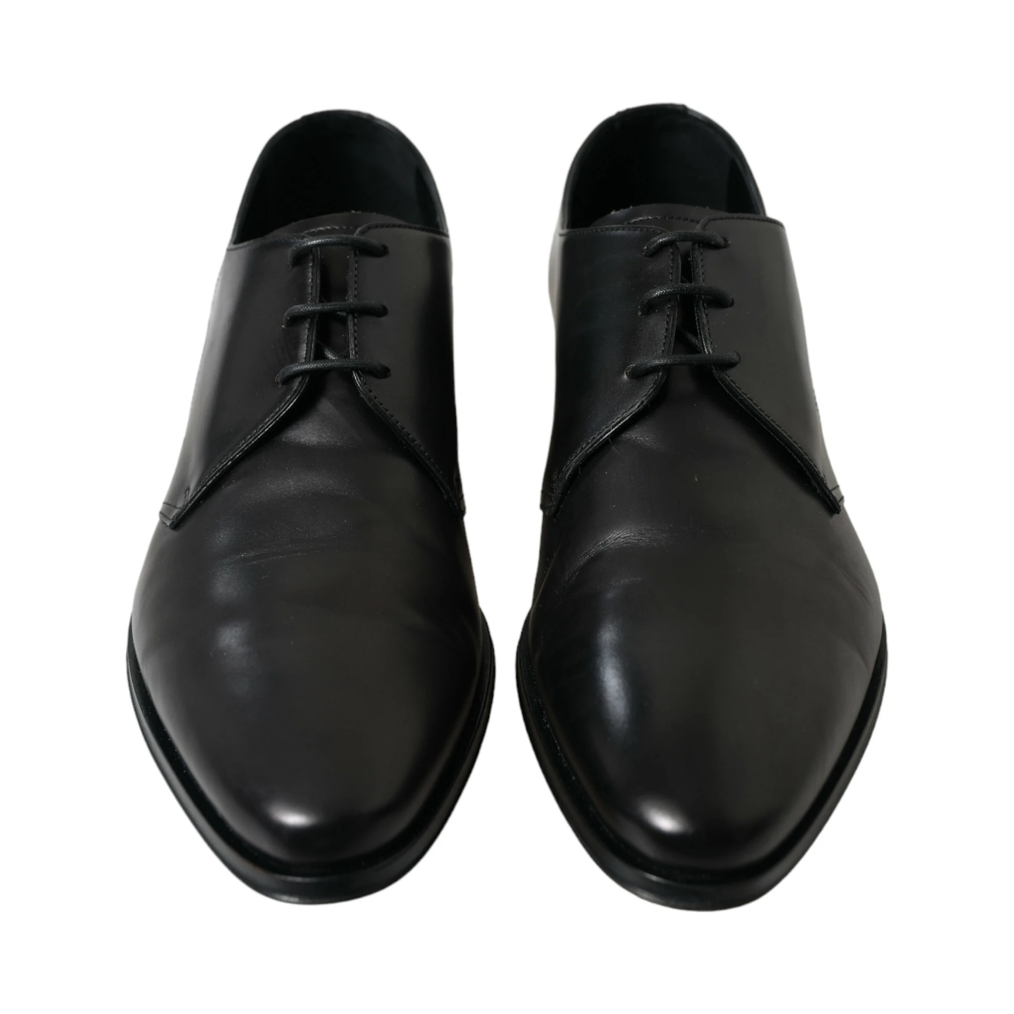 Black Leather Lace Up Formal Derby Dress Shoes