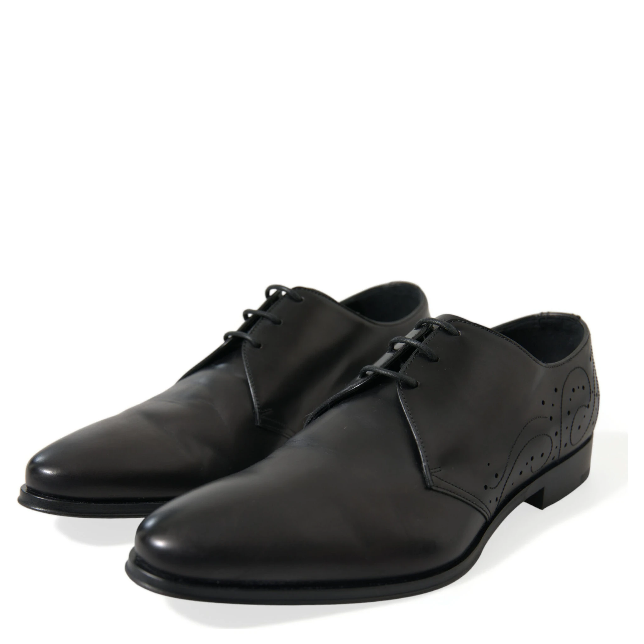 Black Leather Lace Up Formal Derby Dress Shoes