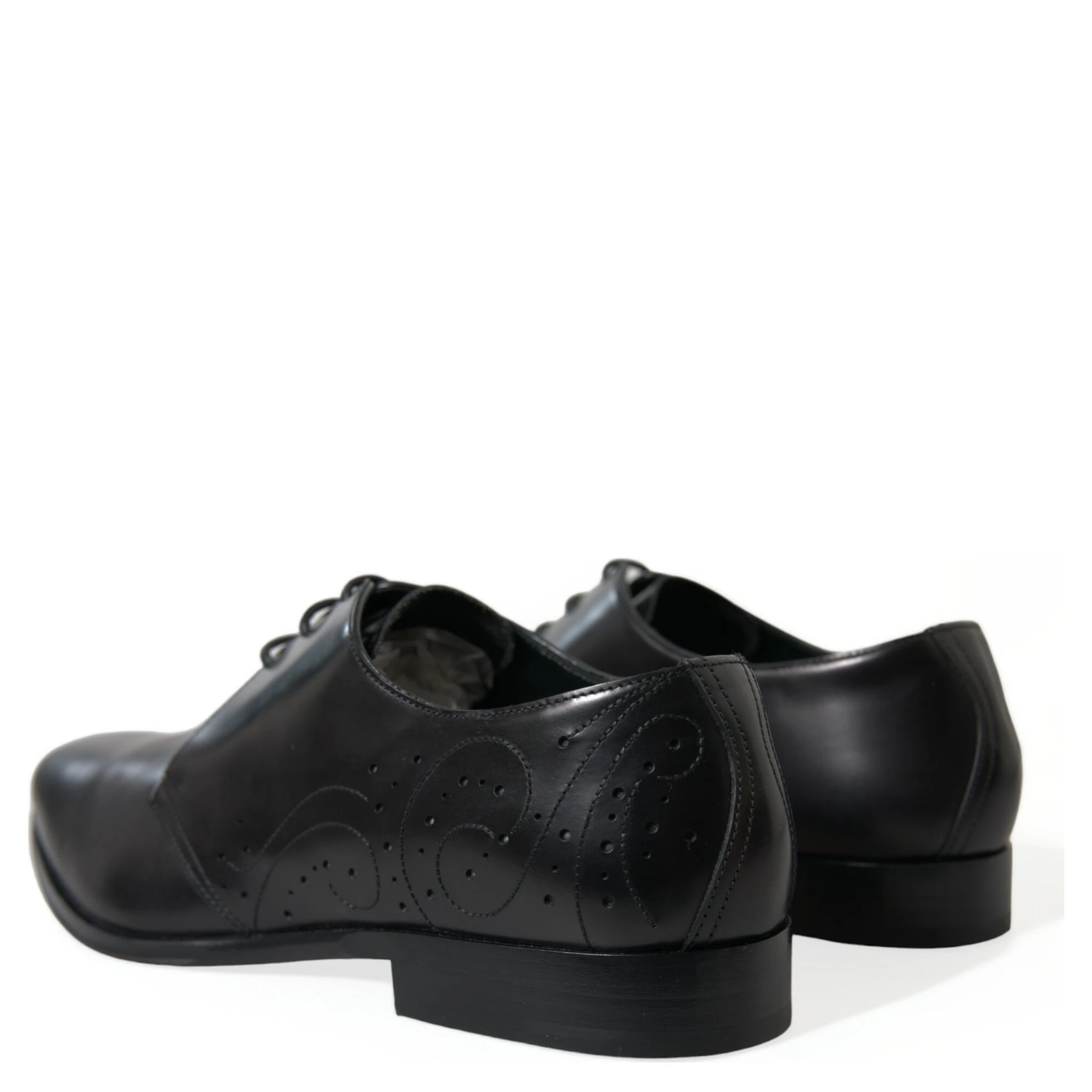 Black Leather Lace Up Formal Derby Dress Shoes