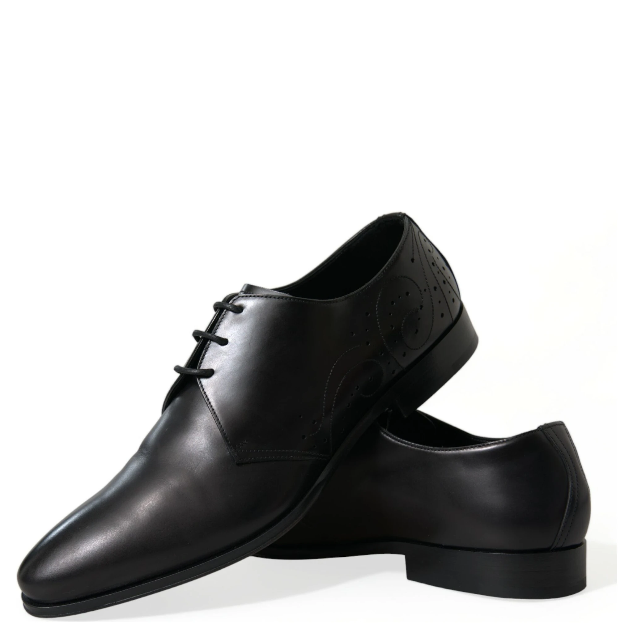 Black Leather Lace Up Formal Derby Dress Shoes