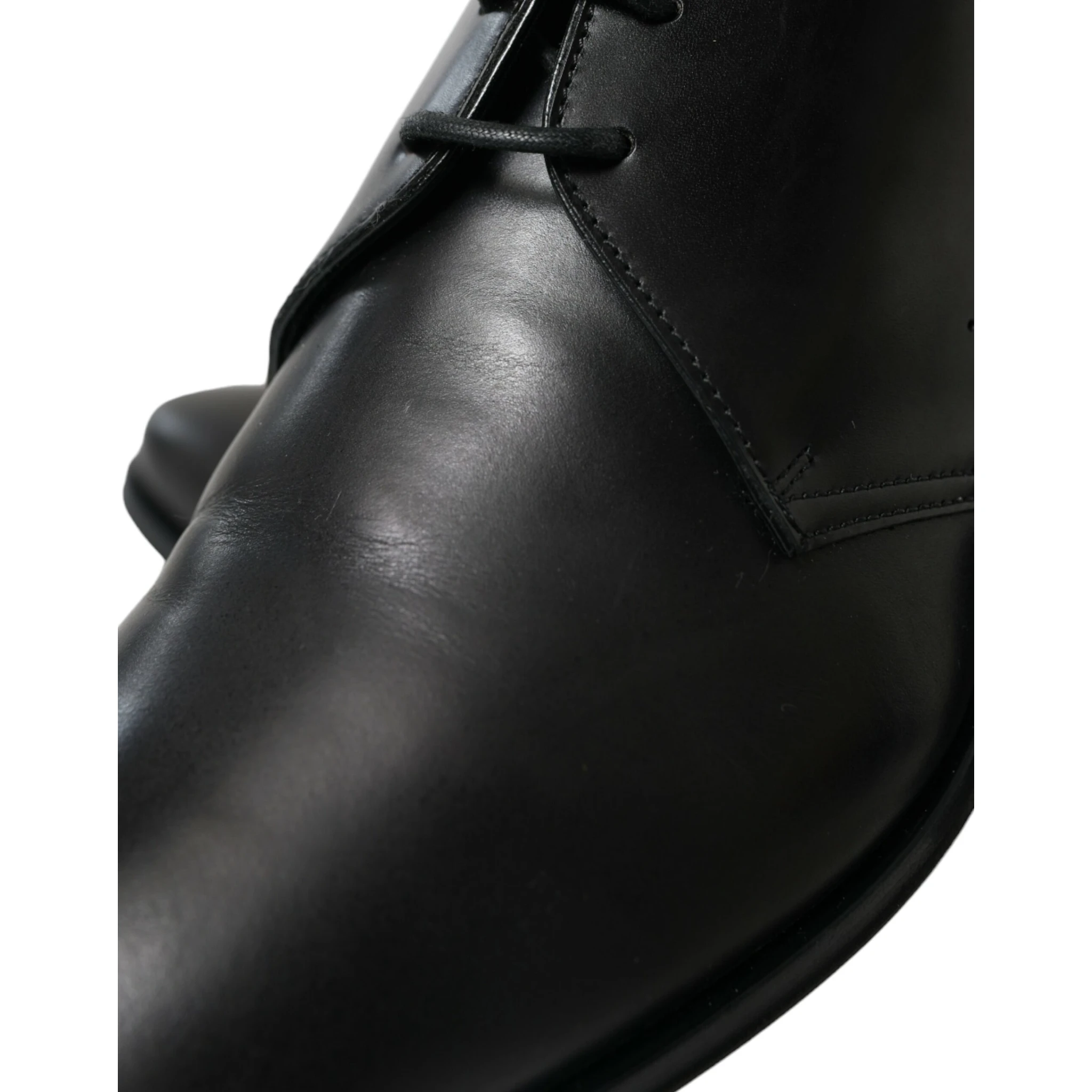 Black Leather Lace Up Formal Derby Dress Shoes