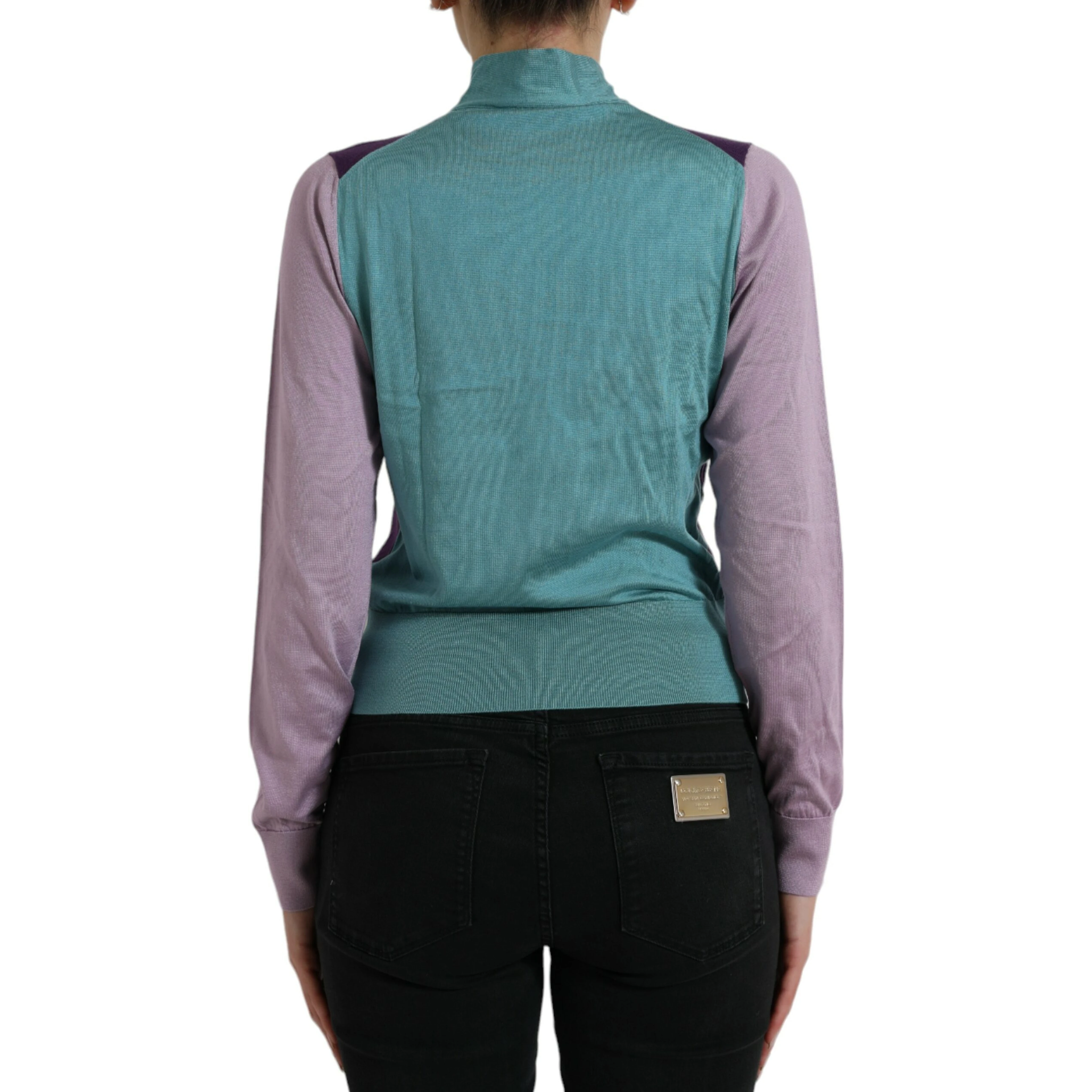 Multicolor Bow Fastening Pullover Sweater