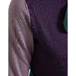 Multicolor Bow Fastening Pullover Sweater