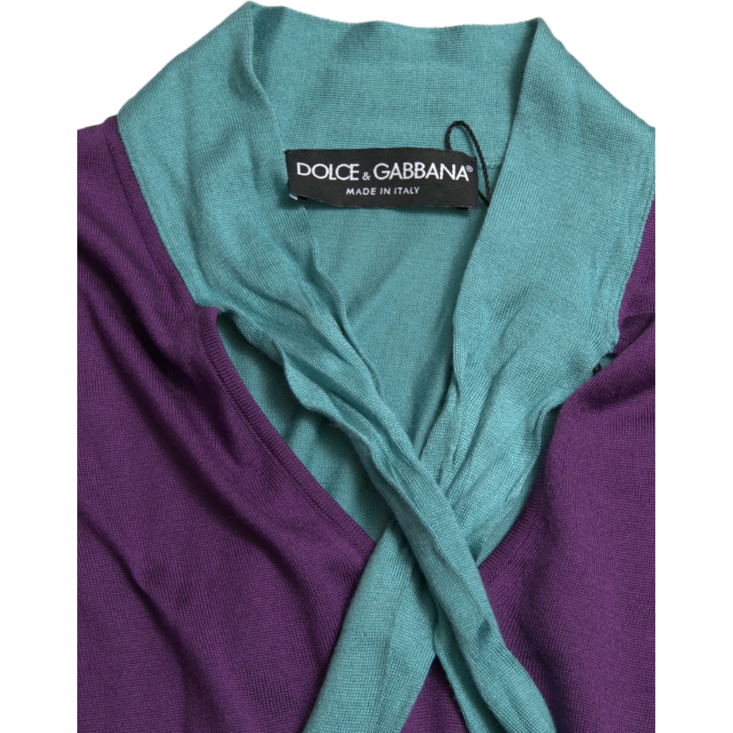 Multicolor Bow Fastening Pullover Sweater