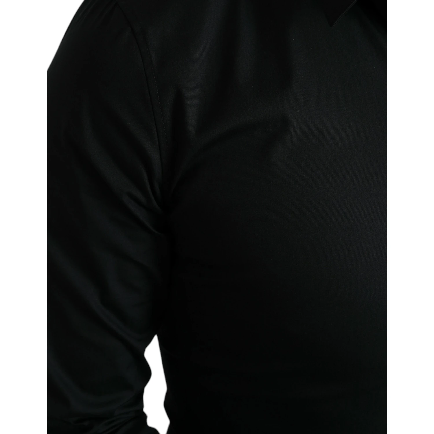 Black Cotton Stretch Slim Formal Dress Shirt