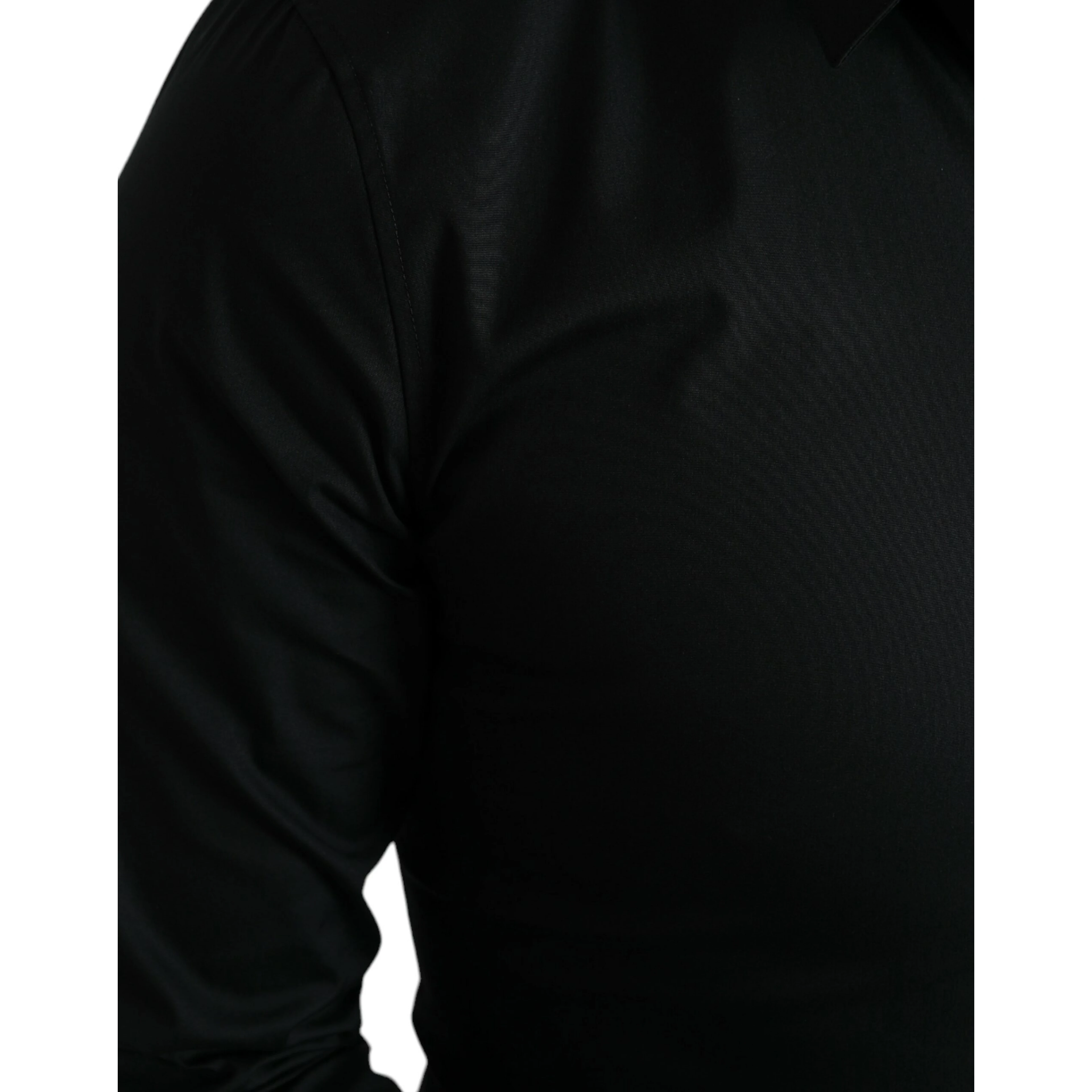 Black Cotton Stretch Slim Formal Dress Shirt