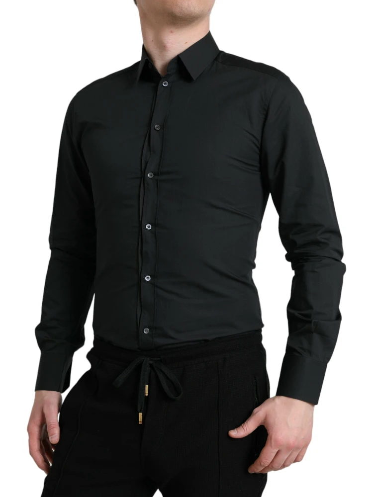 Black Cotton Silk Formal GOLD Dress Shirt alternative