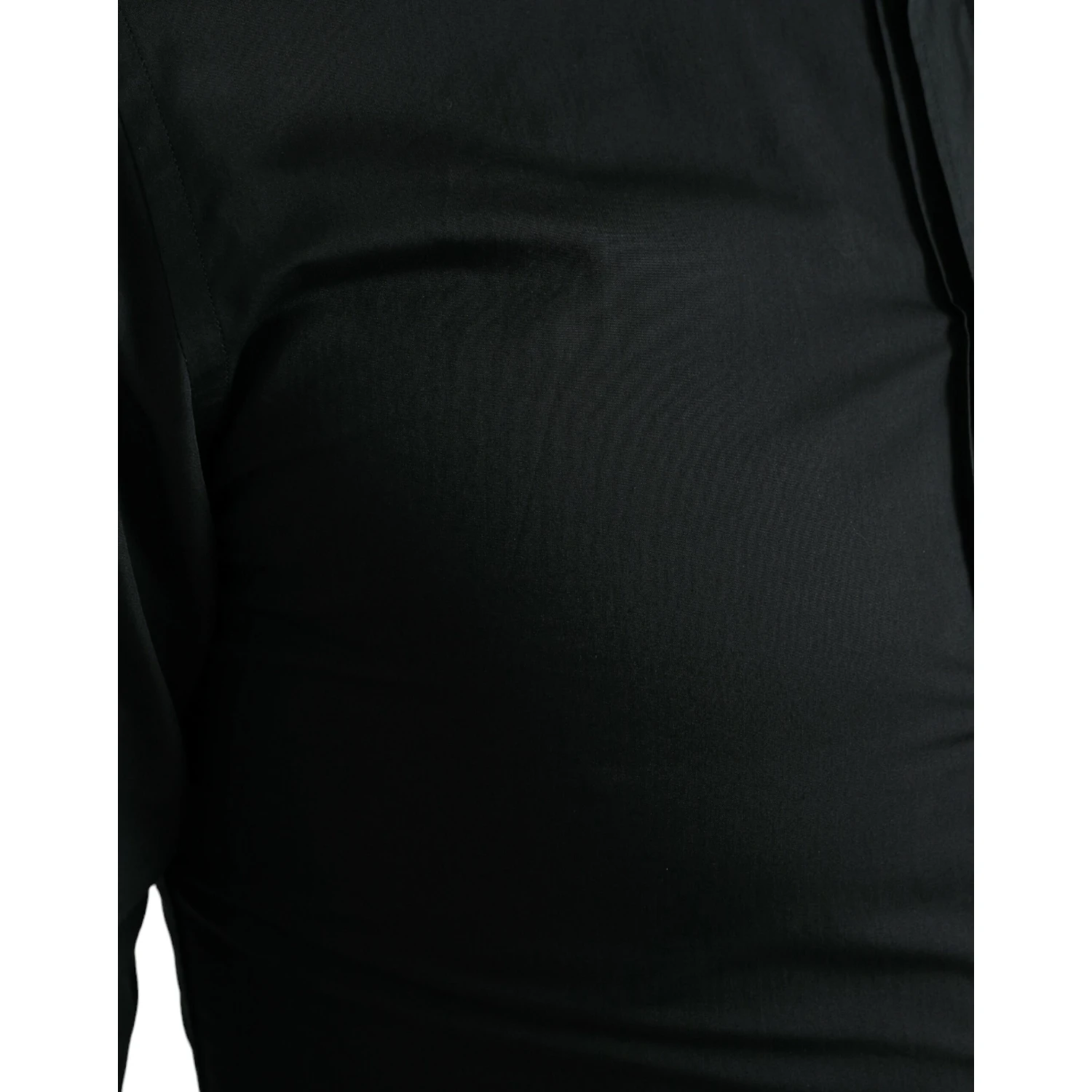 Black Cotton Silk Formal GOLD Dress Shirt