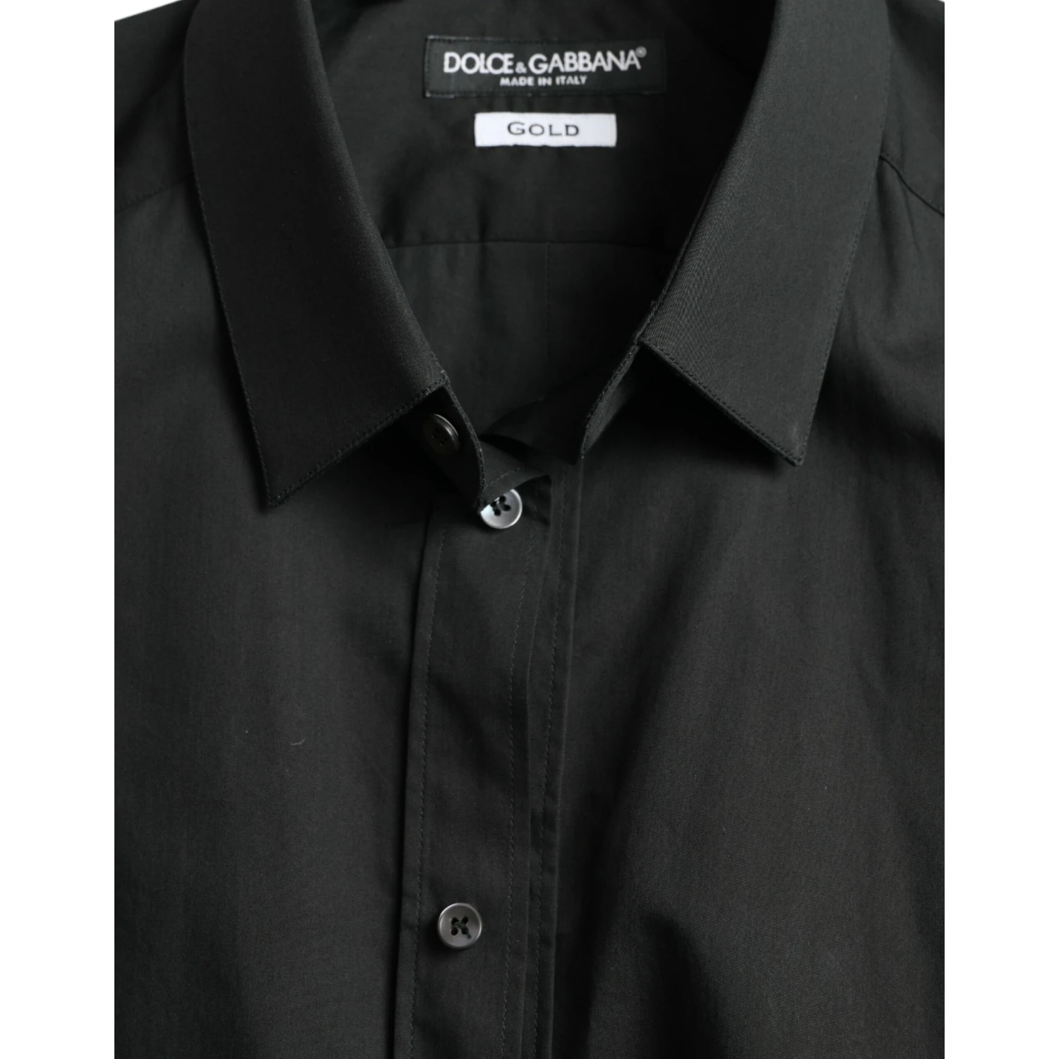 Black Cotton Silk Formal GOLD Dress Shirt
