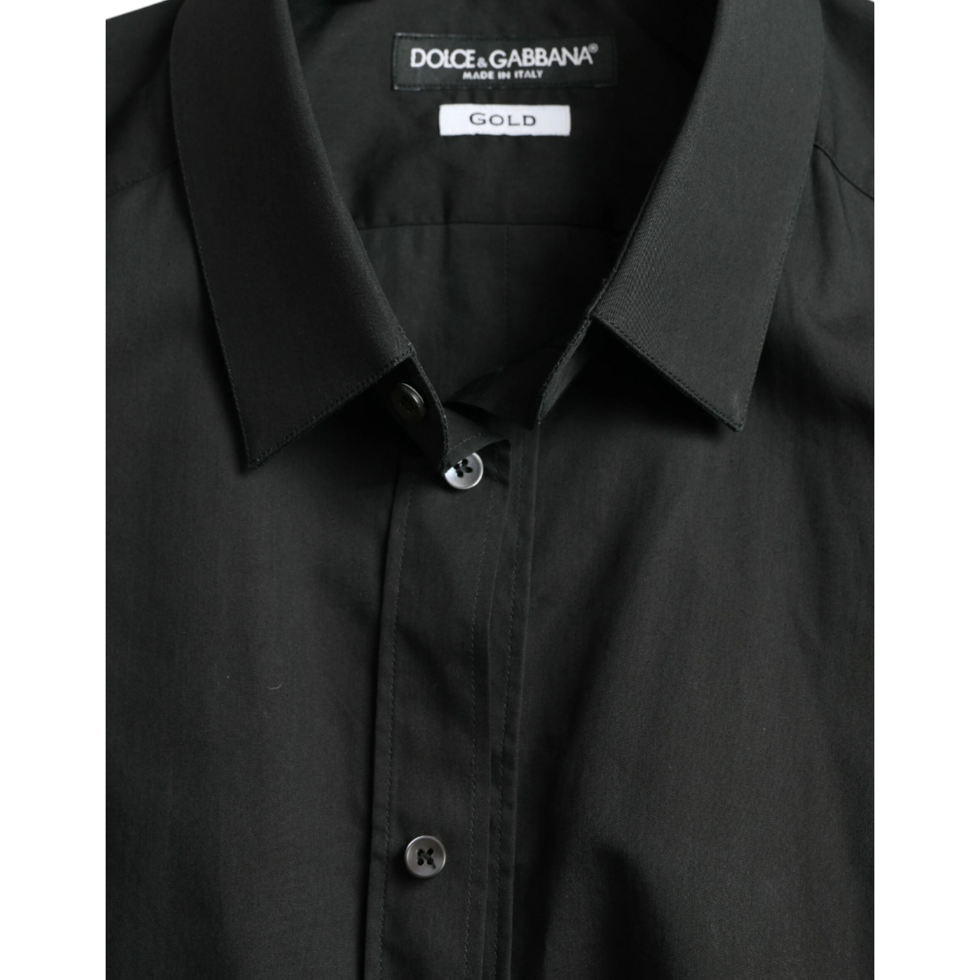 Black Cotton Silk Formal GOLD Dress Shirt