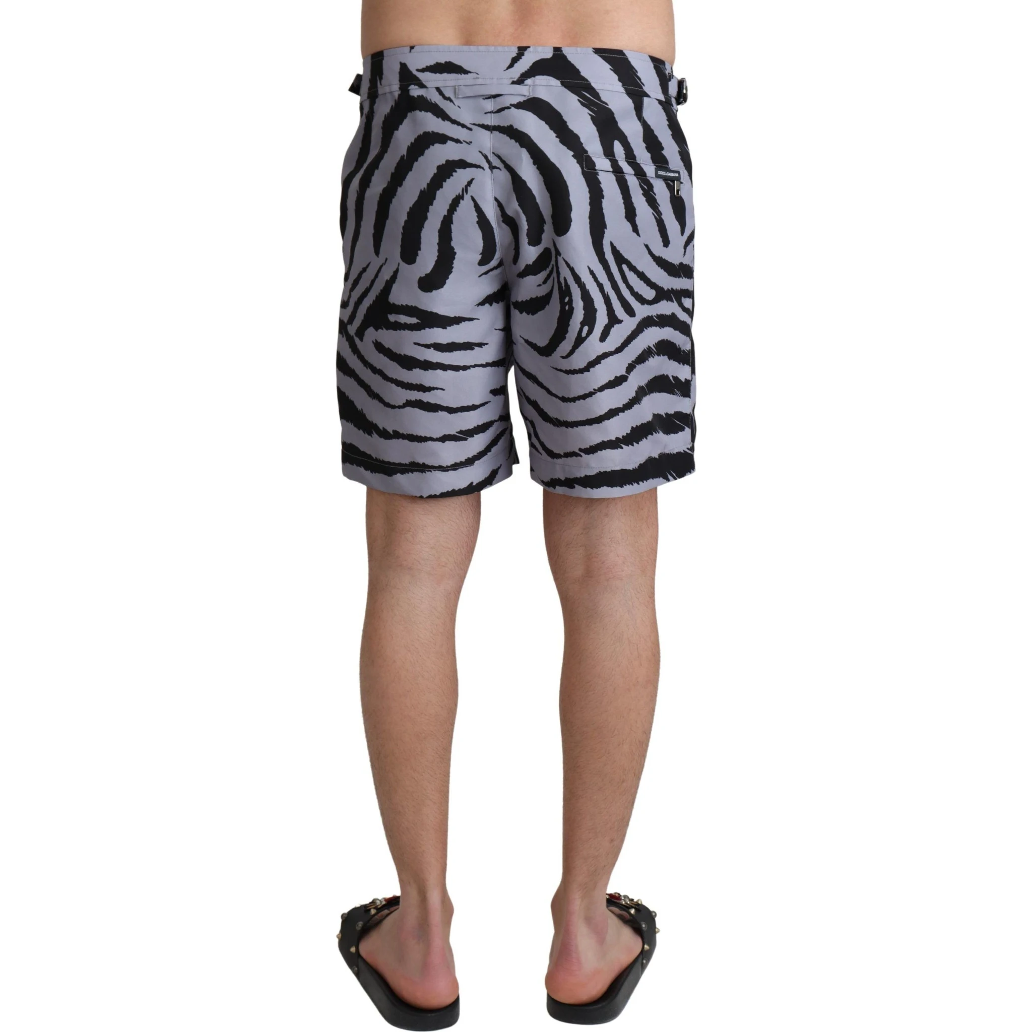 Gray Zebra Print Beachwear Shorts