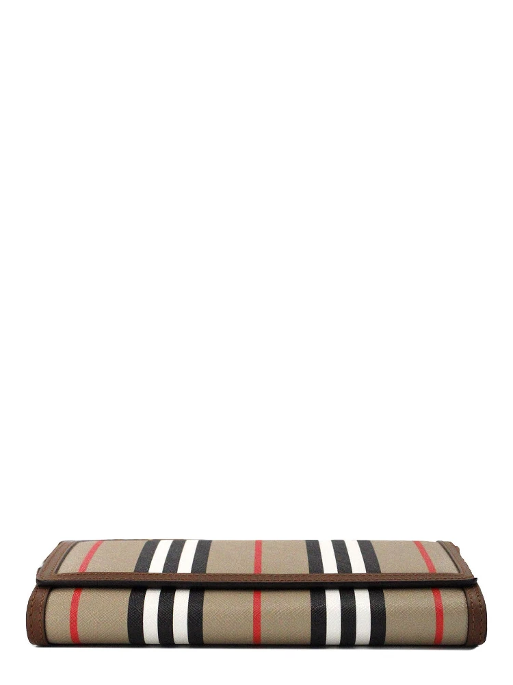 Hannah Icon Stripe Archive Tan E-Canvas Leather Wallet Crossbody Bag alternative