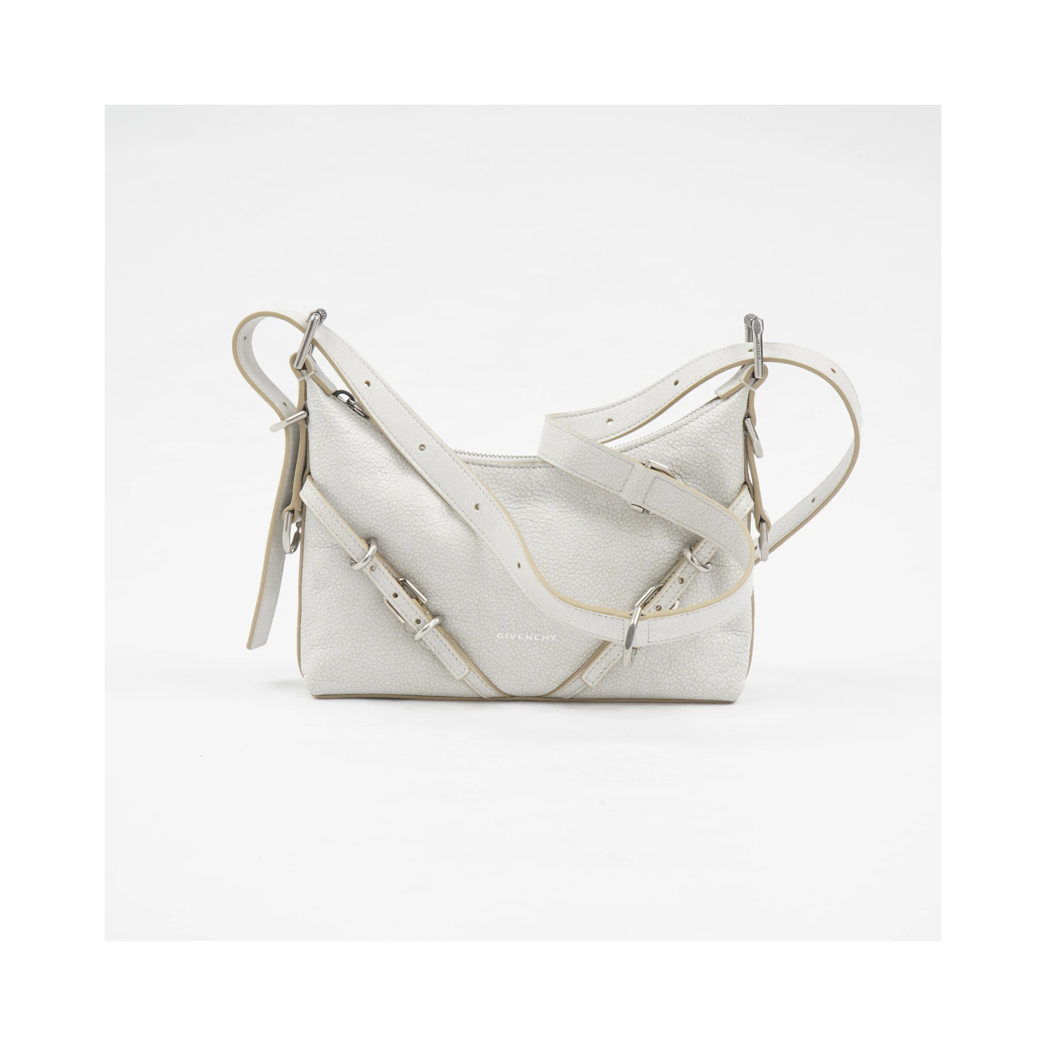 Textured Leather Bag With Adjustable Strap