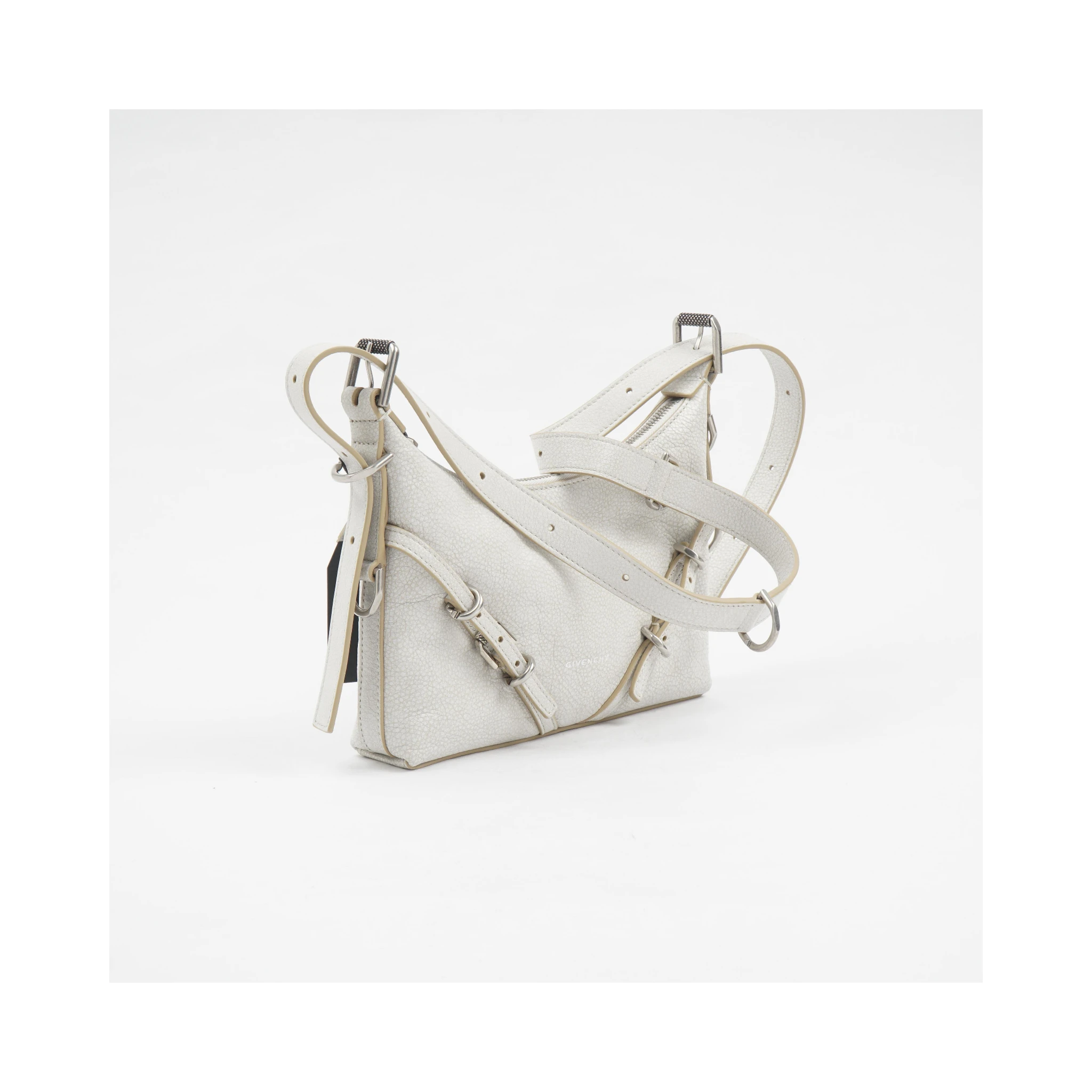 Textured Leather Bag With Adjustable Strap